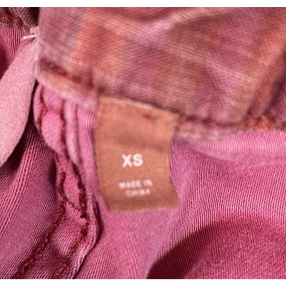Pilcro NEW womens sleezy indie pattern magenta raw hem drawstring denim pants XS - Picture 6 of 9